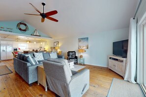 TV, DVD player, books