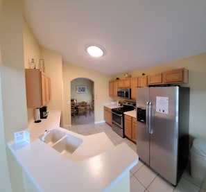 House, Multiple Beds, Private Pool, Pool View | Private kitchen | Fridge, microwave, stovetop, dishwasher