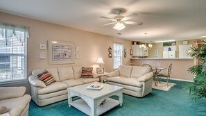 Condo, 3 Bedrooms | Living room - True Blue 3BR by Peace Vacations (Pawleys Island)