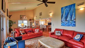 House, Multiple Beds | Living room - We Shell Sea by Peace Vacations (Georgetown)