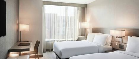 Room, 2 Queen Beds | Minibar, desk, laptop workspace, iron/ironing board