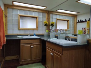 Shower, hair dryer, towels, soap - Antler Annex (Seeley Lake)