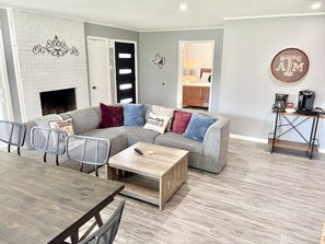 Smart TV, fireplace, video games