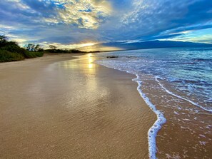 Plage, chaises longues, serviettes de plage