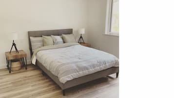 2 bedrooms, travel crib, WiFi, bed sheets