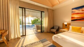 Villa, alberca privada (Sunset Beach) | Sábanas de algodón egipcio, ropa de cama de alta calidad y edredón