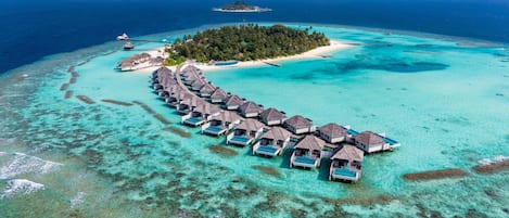 Private beach, white sand, sun loungers, beach umbrellas