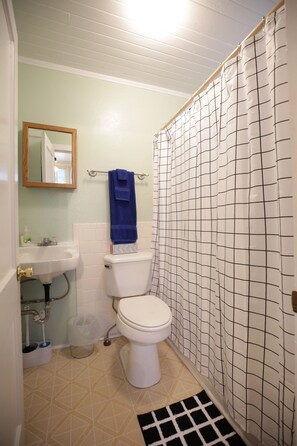 Combined shower/bathtub, hair dryer, towels - Pineapple Paradise: EPH, Close to Downtown, Beach! (Pensacola)