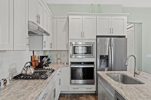 Fridge, microwave, oven, stovetop - 30a Dune Allen Beach House w/ 2 Low Speed Vehicles! Patio, Near Beach + Pool. (Santa Rosa Beach)