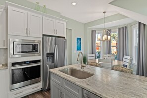 Fridge, microwave, oven, stovetop - 30a Dune Allen Beach House w/ 2 Low Speed Vehicles! Patio, Near Beach + Pool. (Santa Rosa Beach)