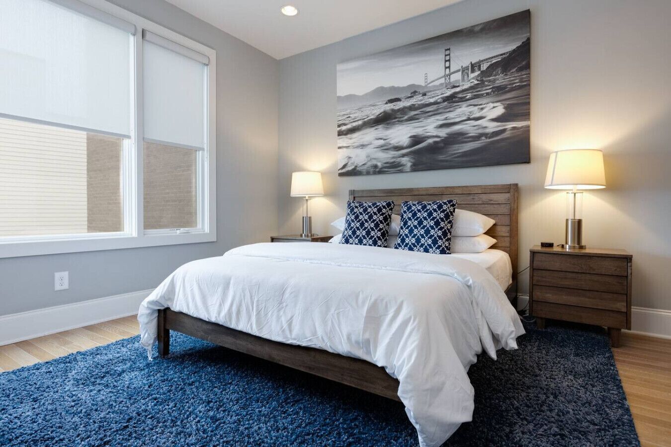 3 bedrooms, desk, iron/ironing board, travel crib