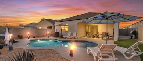 Outdoor pool, a heated pool