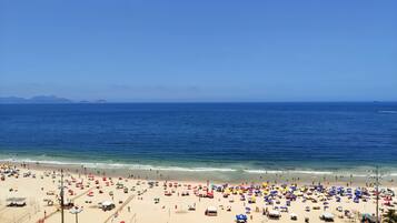 On the beach, white sand