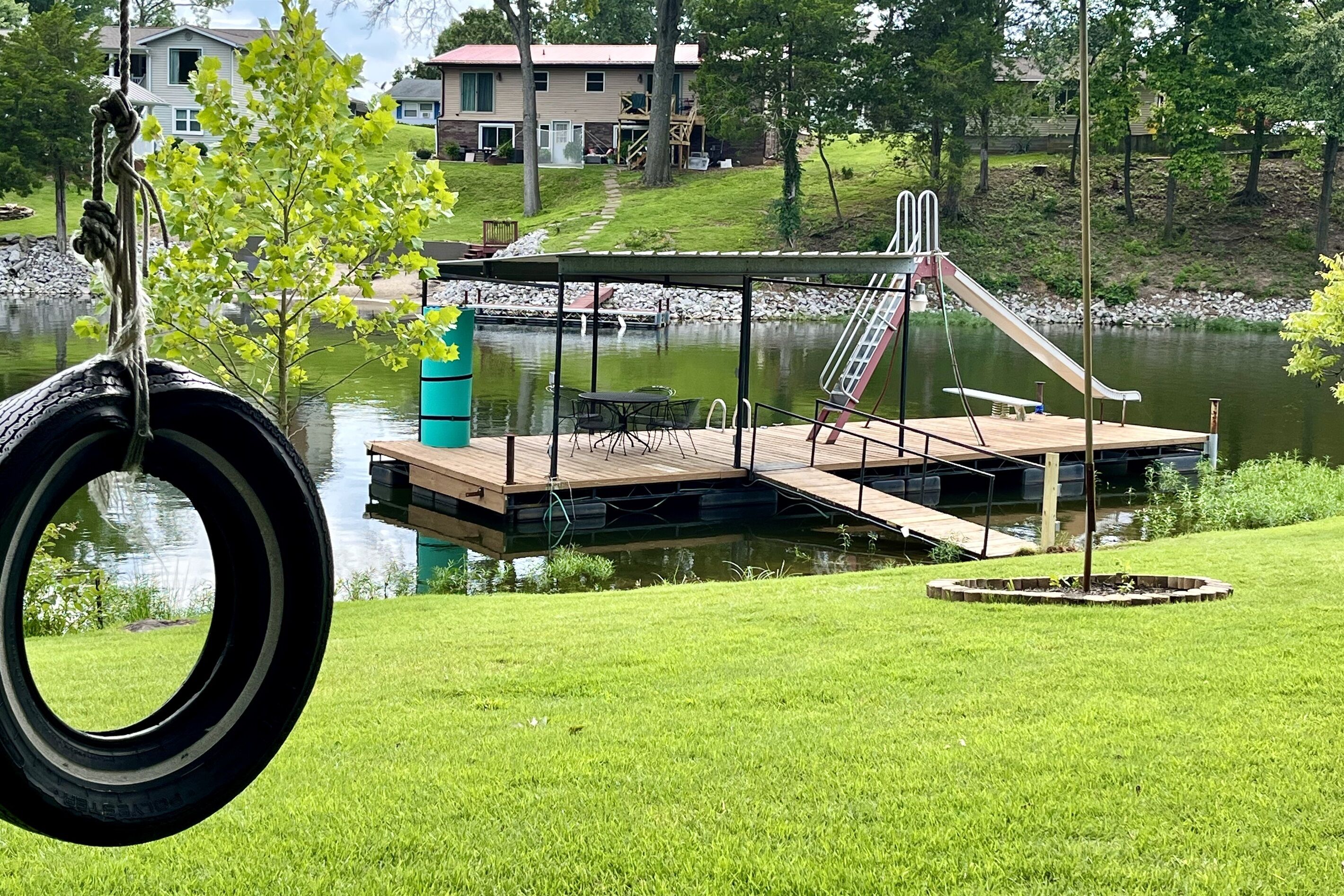 Lakefront Boho Chic 4BR | Playground & Waterslide