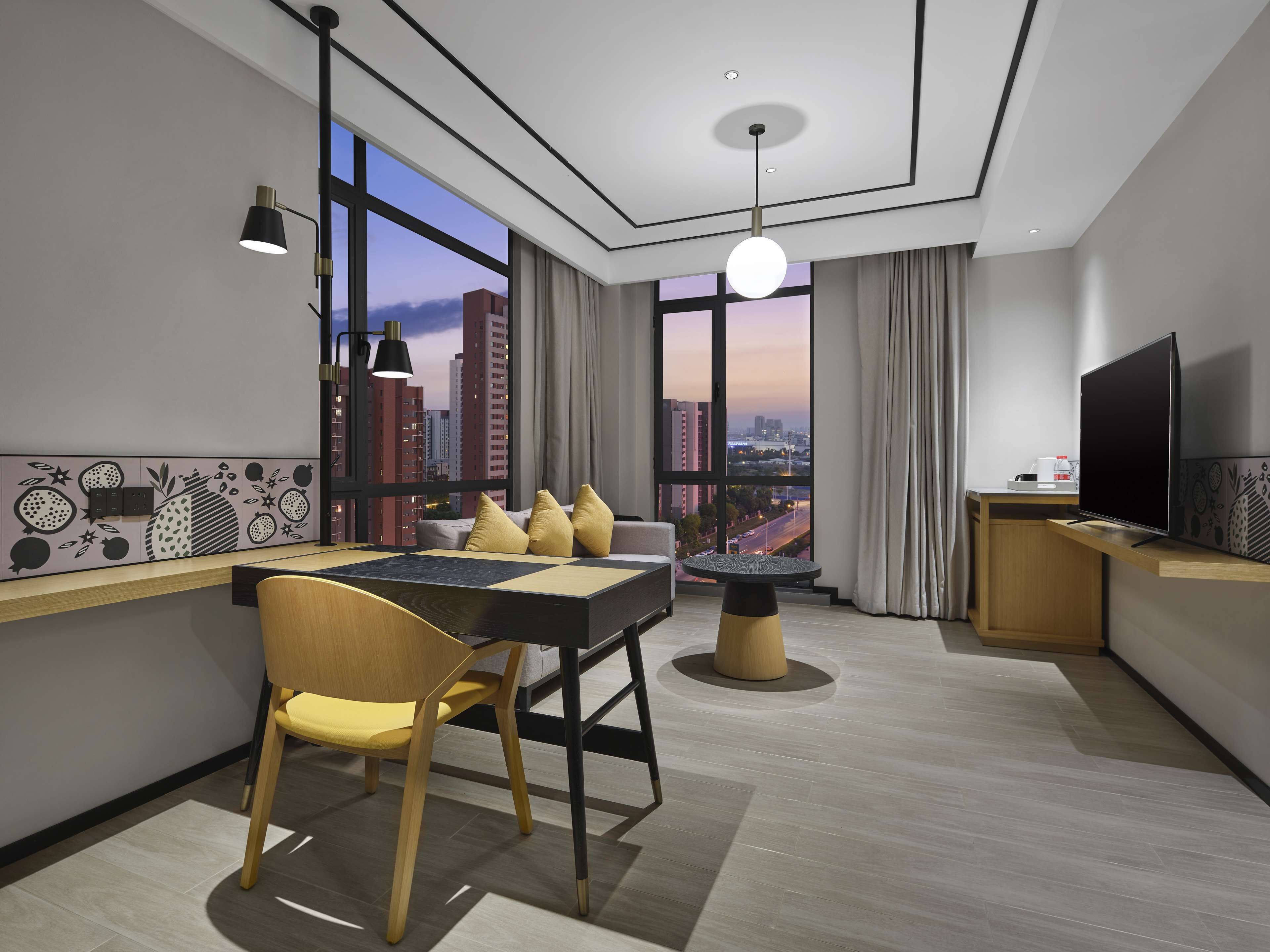 Premium Suite, 1 King Bed | Living area | LCD TV