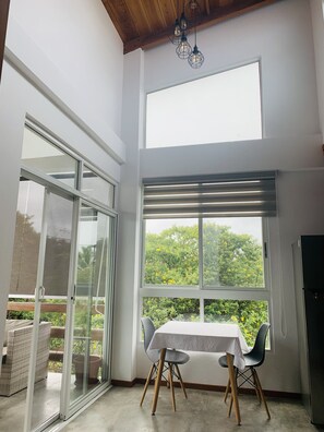 Dining - Modern apartment with 18 feet ceilings and private terrace with view to a park (Puerto Ayora)