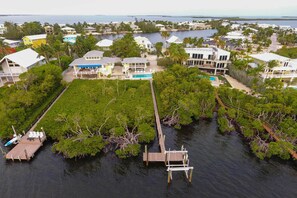 Enjoy leisure and relaxation on the spacious deck overlooking a tranquil waterway.