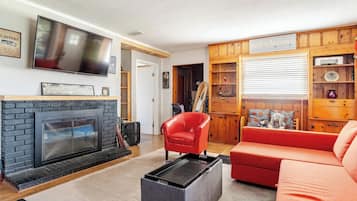 Smart TV, fireplace, computer monitors, printers