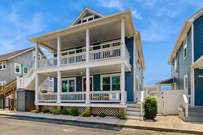 Exterior - Sunlit Gem in Downtown w/ Patio, Shared Grill & Outdoor Shower - Steps to Beach (Ocean City)