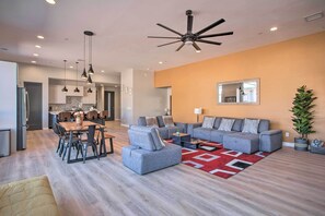 TV, fireplace, books - Sedona Sanctuary w/ Hot Tub, Fire Pit & Grill (Sedona)