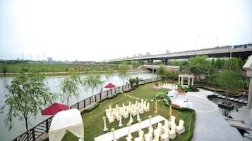 Outdoor banquet area