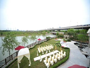 Outdoor banquet area