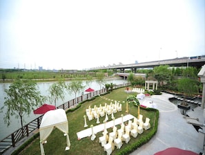 Outdoor banquet area