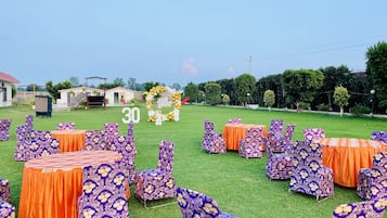 Outdoor banquet area