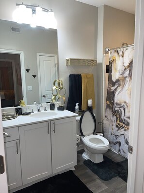 Combined shower/bathtub