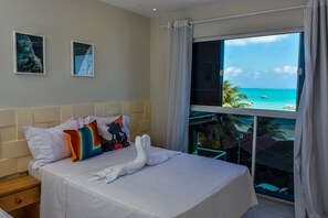 家庭四人房, 1 間臥室, 海景 | 迷你吧、獨特裝潢、免費無線上網、床單