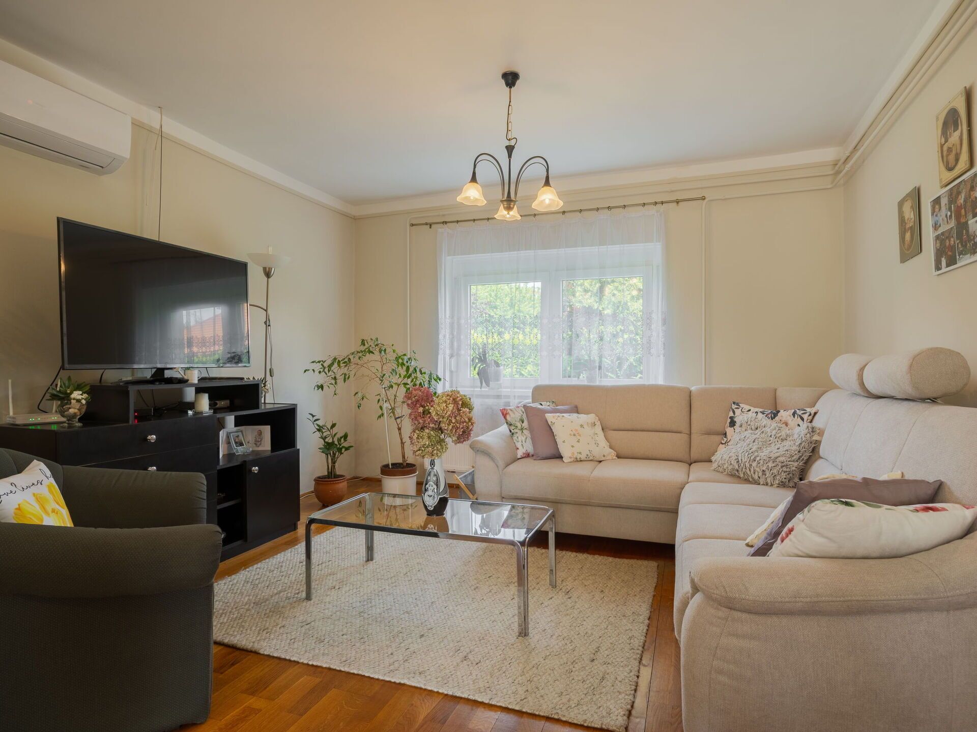 Furniture, Interior Design, Couch, Flooring, Floor, Living Room, Wood, Room, Ceiling, Home