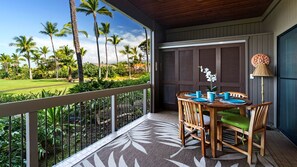 Outdoor dining - 🏖️Keauhou Ocean-View Condo with Shaded Lanai & 2 King Beds | Kanaloa 1501 (Kailua Kona)