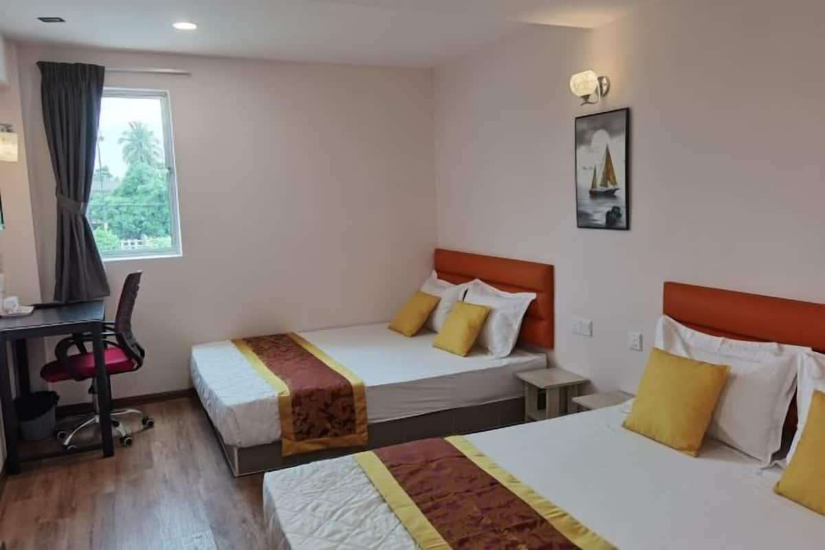 Desk, free WiFi, bed sheets