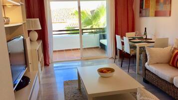 TV, DVD player, stereo