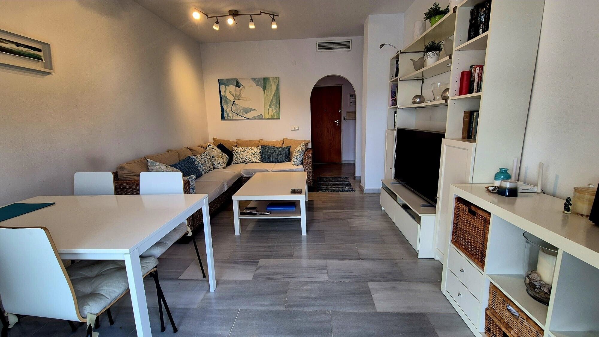 TV, DVD player, stereo