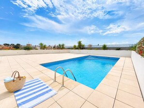 A rooftop pool