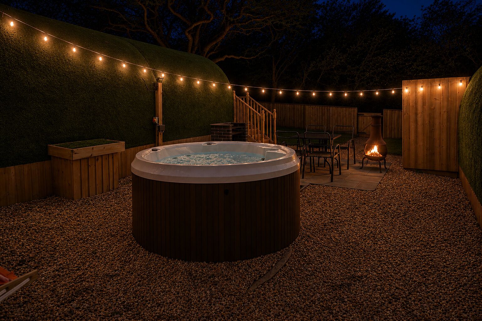 Outdoor spa tub