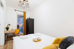 1 室のベッドルーム、アイロン / アイロン台、WiFi、ベッドシーツ