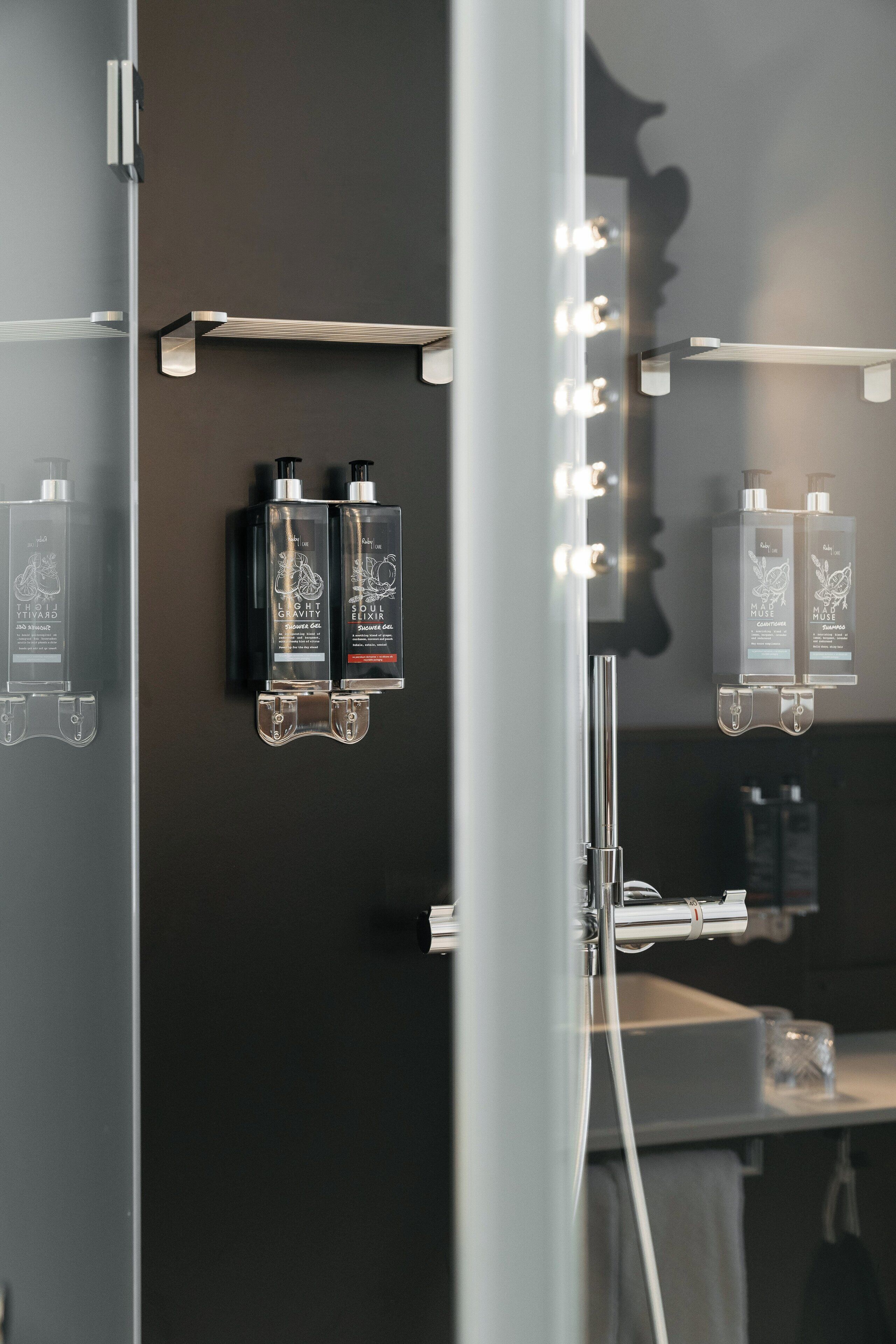 shower, rainfall showerhead, eco-friendly toiletries, hair dryer