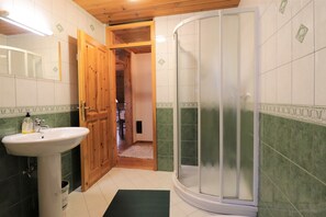 Regadera, secadora de cabello, bidet, toallas 