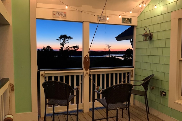 Sunset from the spacious deck. Beautiful views!