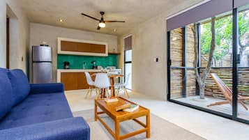 Deluxe Condo, 1 Bedroom, Balcony | Living area