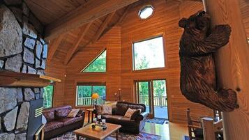 Televisión y chimenea