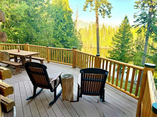 Montana Mountain Log-Lodge with lake views, lake access & mountain views