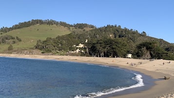 On the beach, beach towels