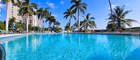 Outdoor pool, a heated pool