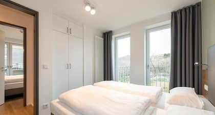 Modern family apartment near the beach with sheltered loggia & sauna in the house!
