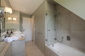 Shower, free toiletries, hair dryer, soap