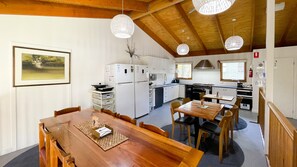Dining - Tanjil Creek Lodge - Bedroom 1  (modern, ensuited with kitchenette) (Baw Baw Alpine Village, VIC)