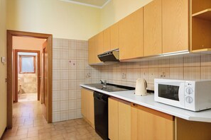 Fridge, microwave, stovetop, dishwasher